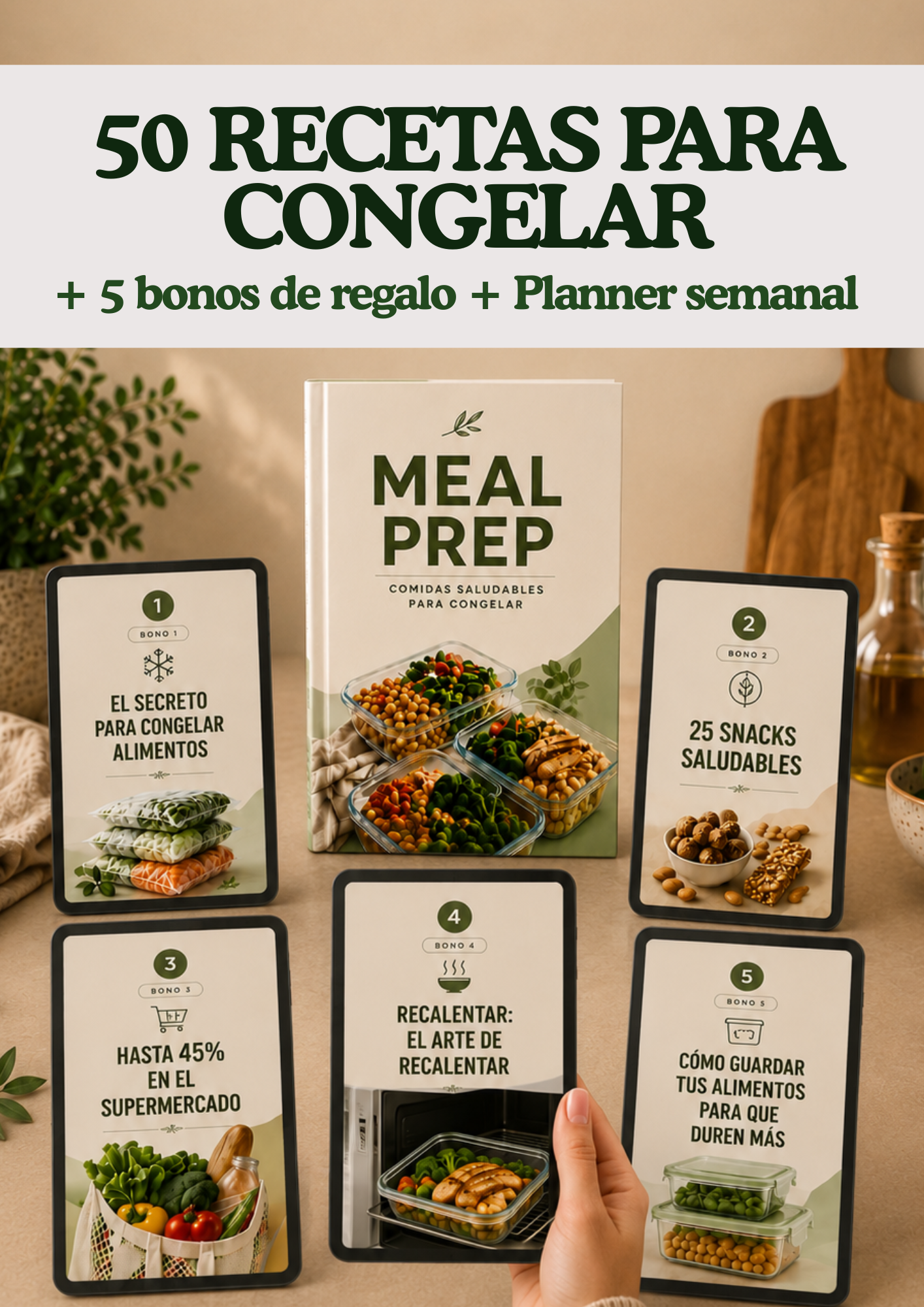 🥑 Organiza todas tus comidas de la semana en solo 2 horas y deja de cocinar todos los días.